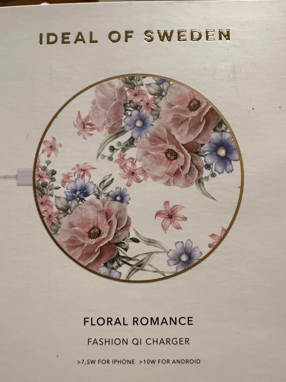 Ideal of Sweden Floral Romance Wireless Qi Charger - Pink Floral Design